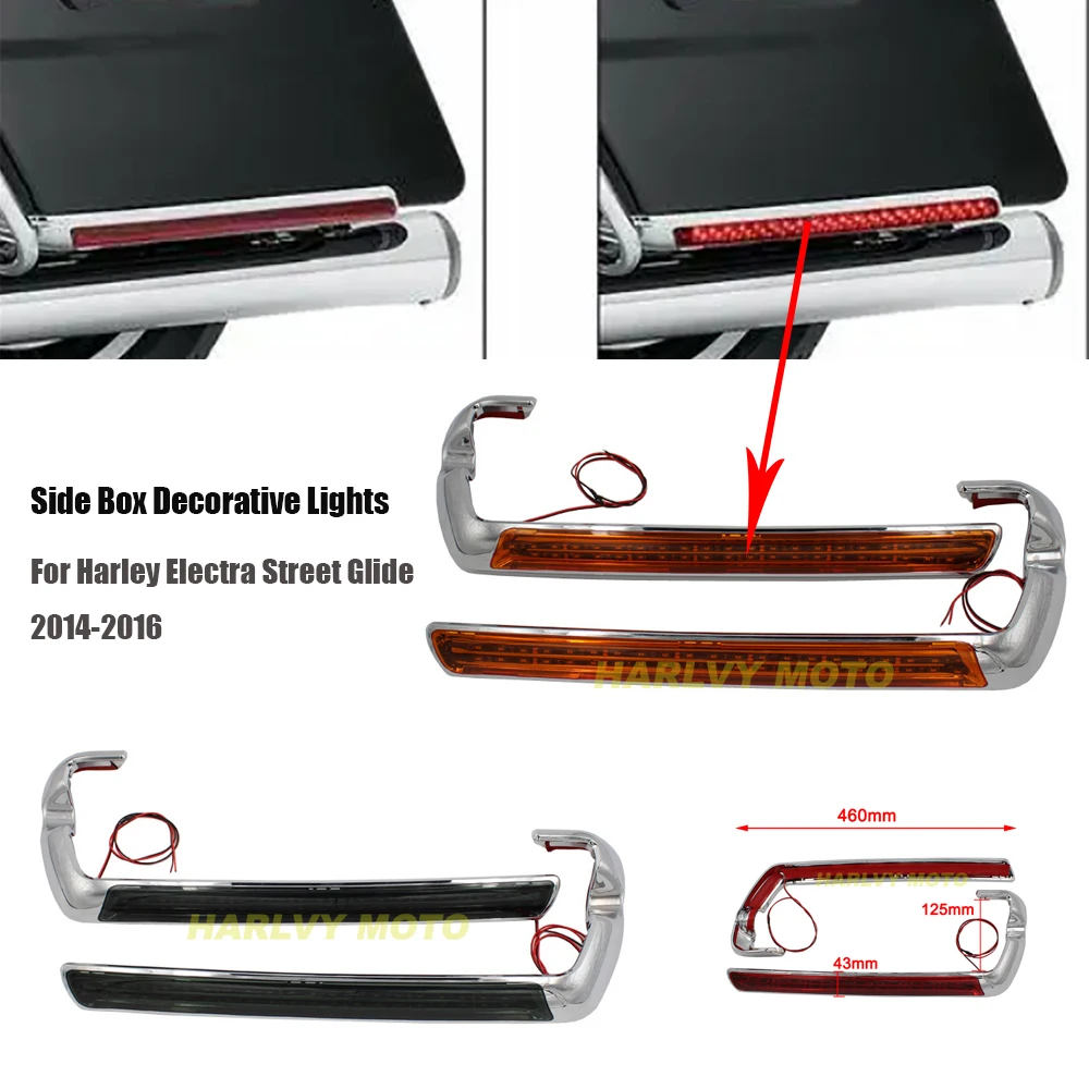 

Newest Led Lamp Wedge LED Brake Tail Light Rear Saddlebag Accents Lights Red Lenses For Touring 14-UP