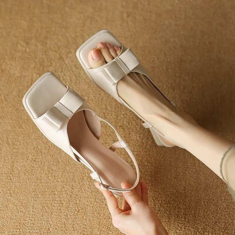 Женские босоножки из микрофибры на толстом каблуке 22-26 5 см