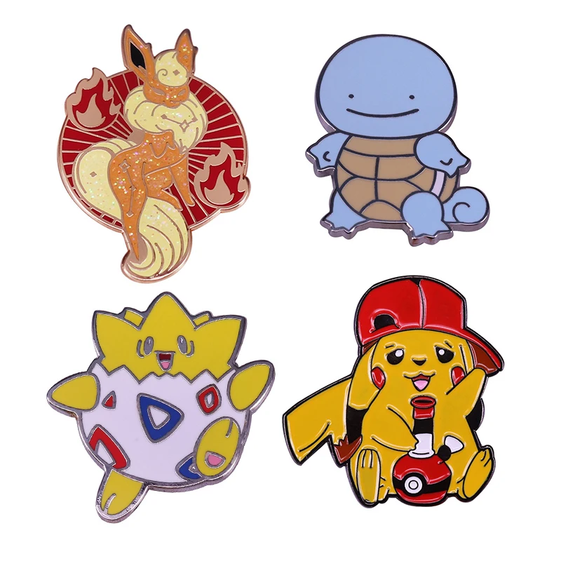 

Pokemon Pook Squirtle Brooch Eevee Flash Enamel Brooch Lapel Pins Badge Hats Clothes Backpack Decoration Jewelry Accessories