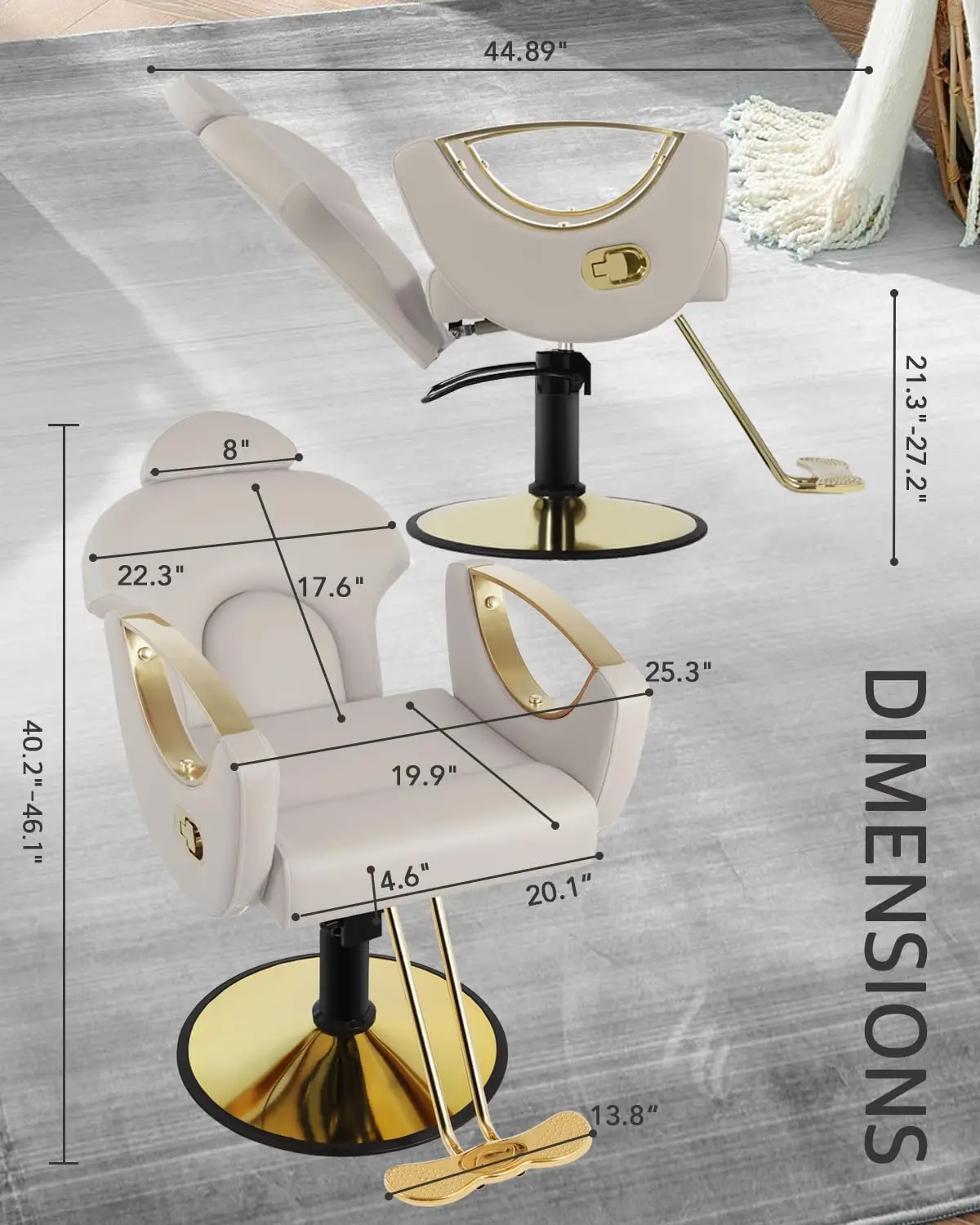 Парикмахерское кресло для салона с откидной спинкой парикмахера волос