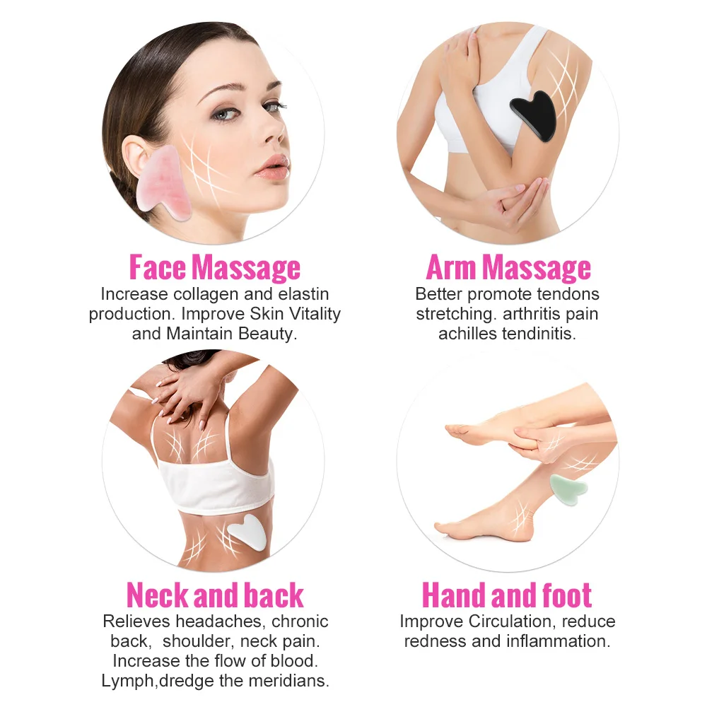 Скребок Для Массажа Гуаша из натурального нефрита инструмент для удаления