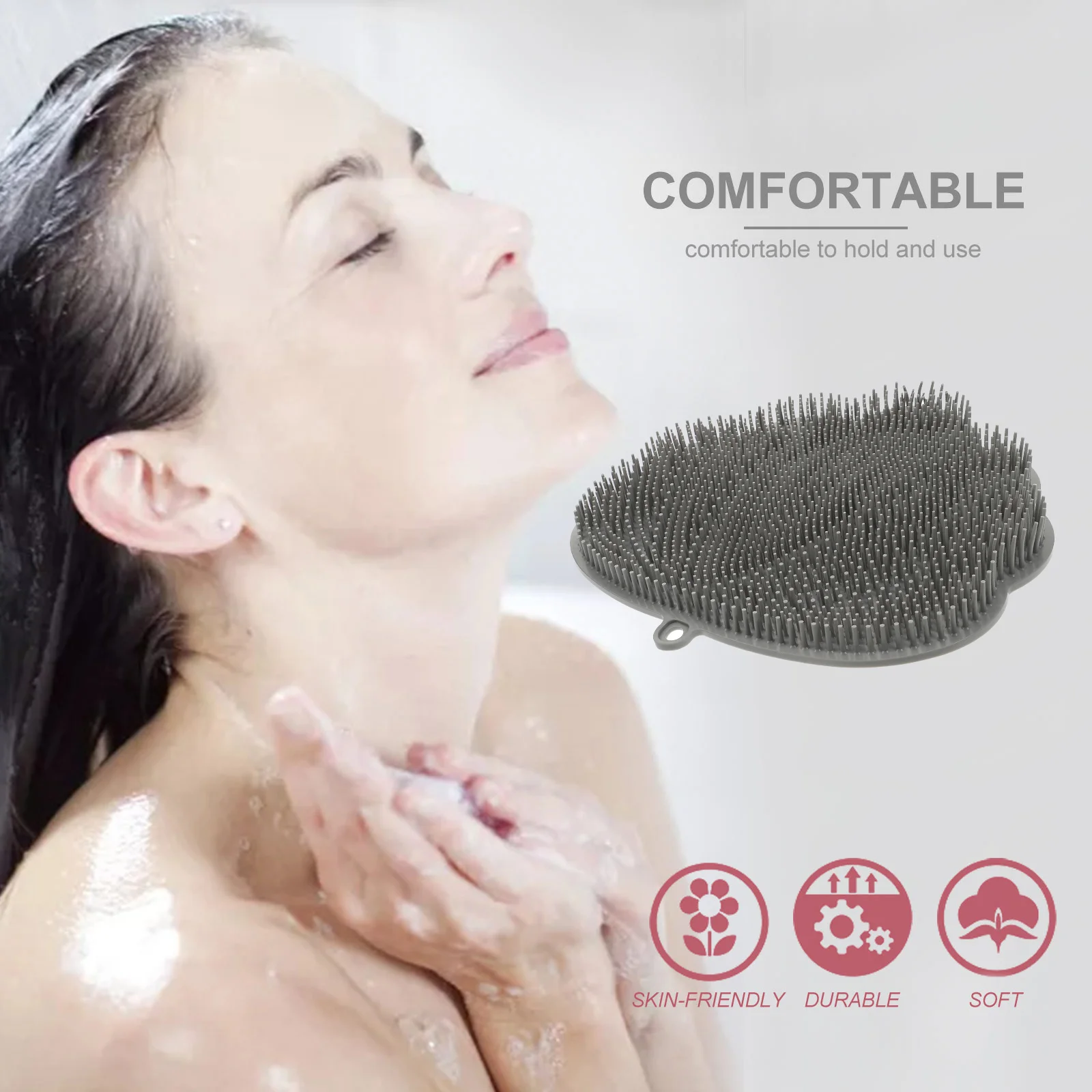 

The Lazy Feet Hands Free Back Scrubber Shower Wall Mounted Suction Tpe Man Foot Cups