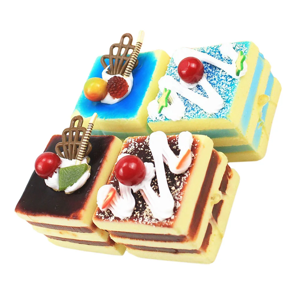 

4pcs Practical Durable Simulation Cake Cake Decor Cake Model for Home Restaurant Photo