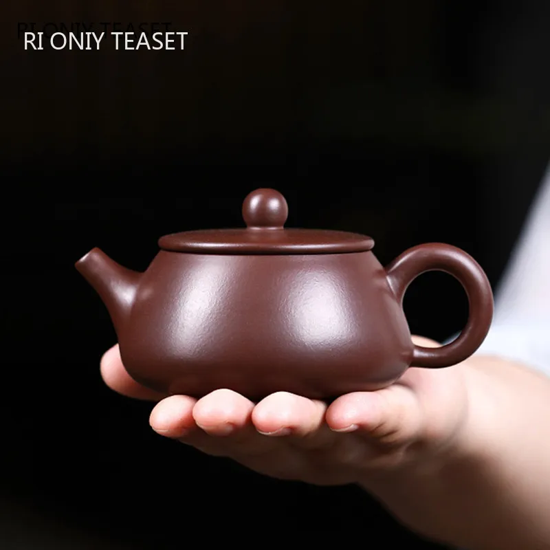 

160ml Chinese Yixing Handmade Purple Clay Teapots Raw Ore Zhu Mud Stone Scoop Tea Pot Beauty Kettle Customized Zisha Tea Set