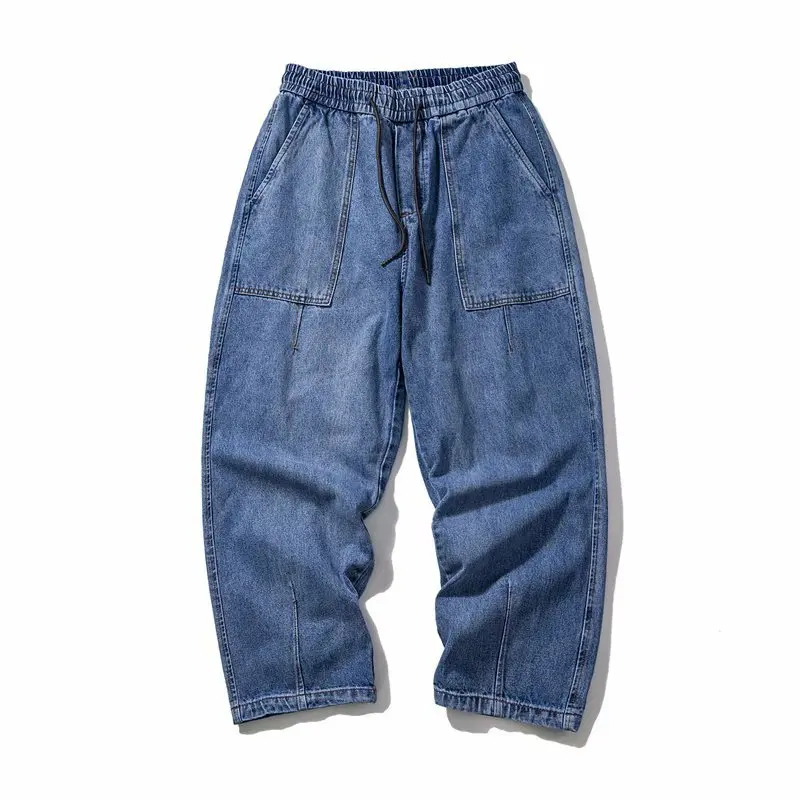 Джинсы DenimJeans мужские Брендовые прямые свободные с широкими штанинами