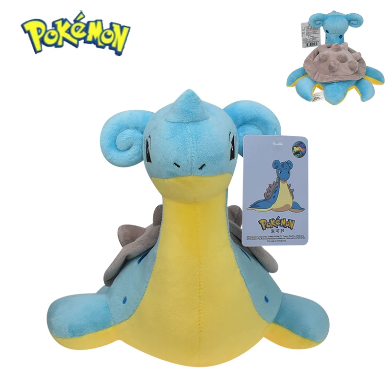 Оригинальные плюшевые мягкие игрушки Pokemon Lapras милые подарки с хлопковым