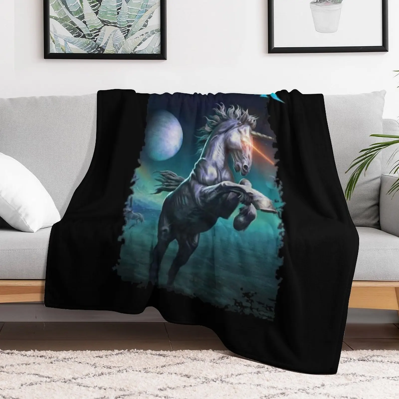 Классическое одеяло Gloryhammer с галактическим единорогом милые клетчатые