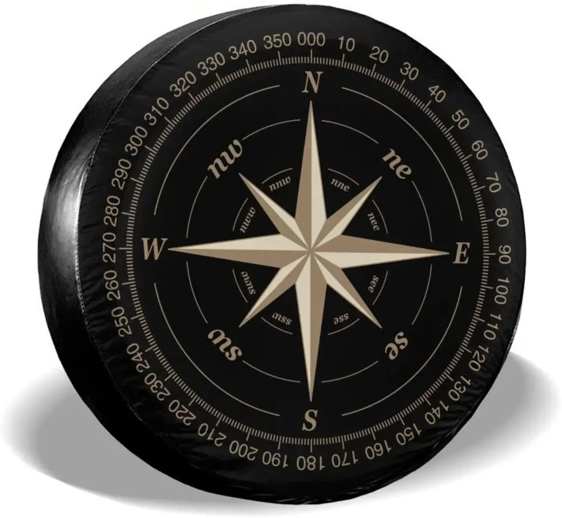 Чехол для запасного колеса Compass Rose Black УФ-солнцезащитные чехлы колес пригодные