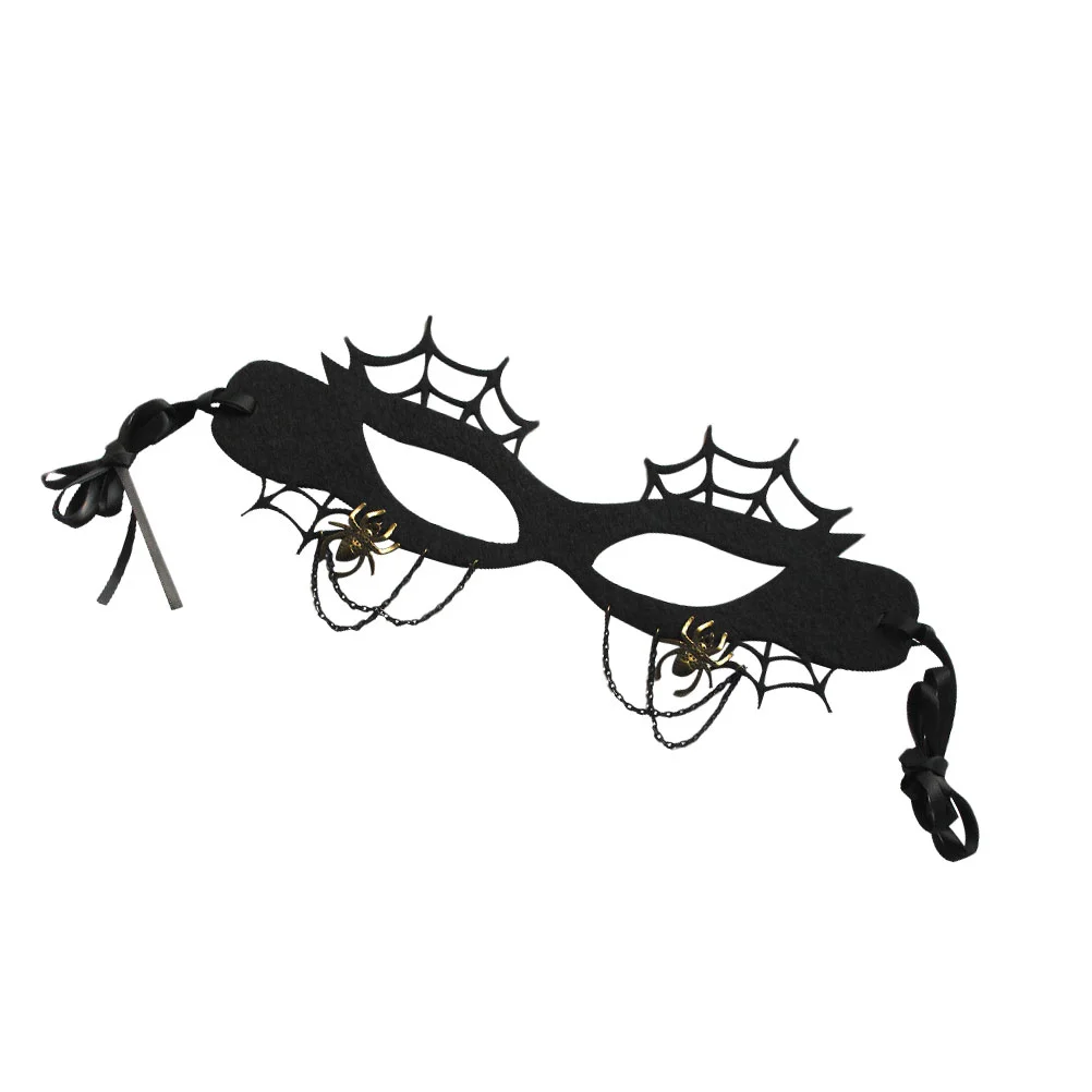 Маска паутины фетровая декор для выступлений реквизит половина лица маскарад
