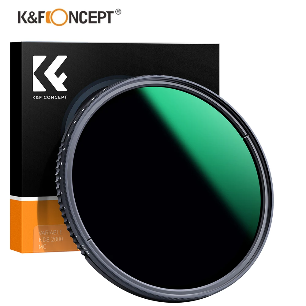 

K & F Concept A-Series ND8-ND2000 фильтр объектива нейтральной плотности, регулируемый с водонепроницаемым покрытием против царапин 37 мм-82 мм