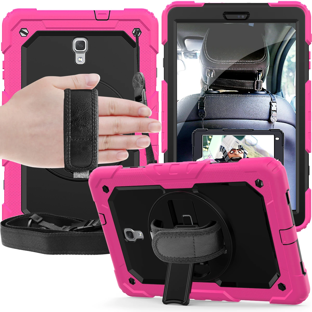 

360 Rotating Hand Strap/Kickstand Cover Case For Samsung Galaxy Tab A 10.5 T590 SM-T595 T597 SM-T590 Tablet Shoulder Strap #R