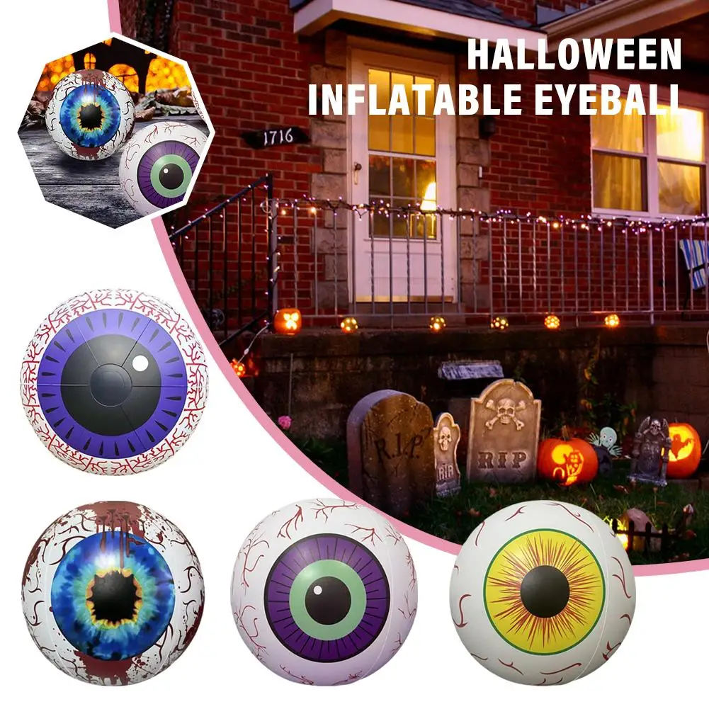 

Halloween Inflatable Eyeball Decor 38CM/15Inch Horror Eyeball Inflatable Eyeballs Party Outdoor Halloween Theme 4D Decor L9P5