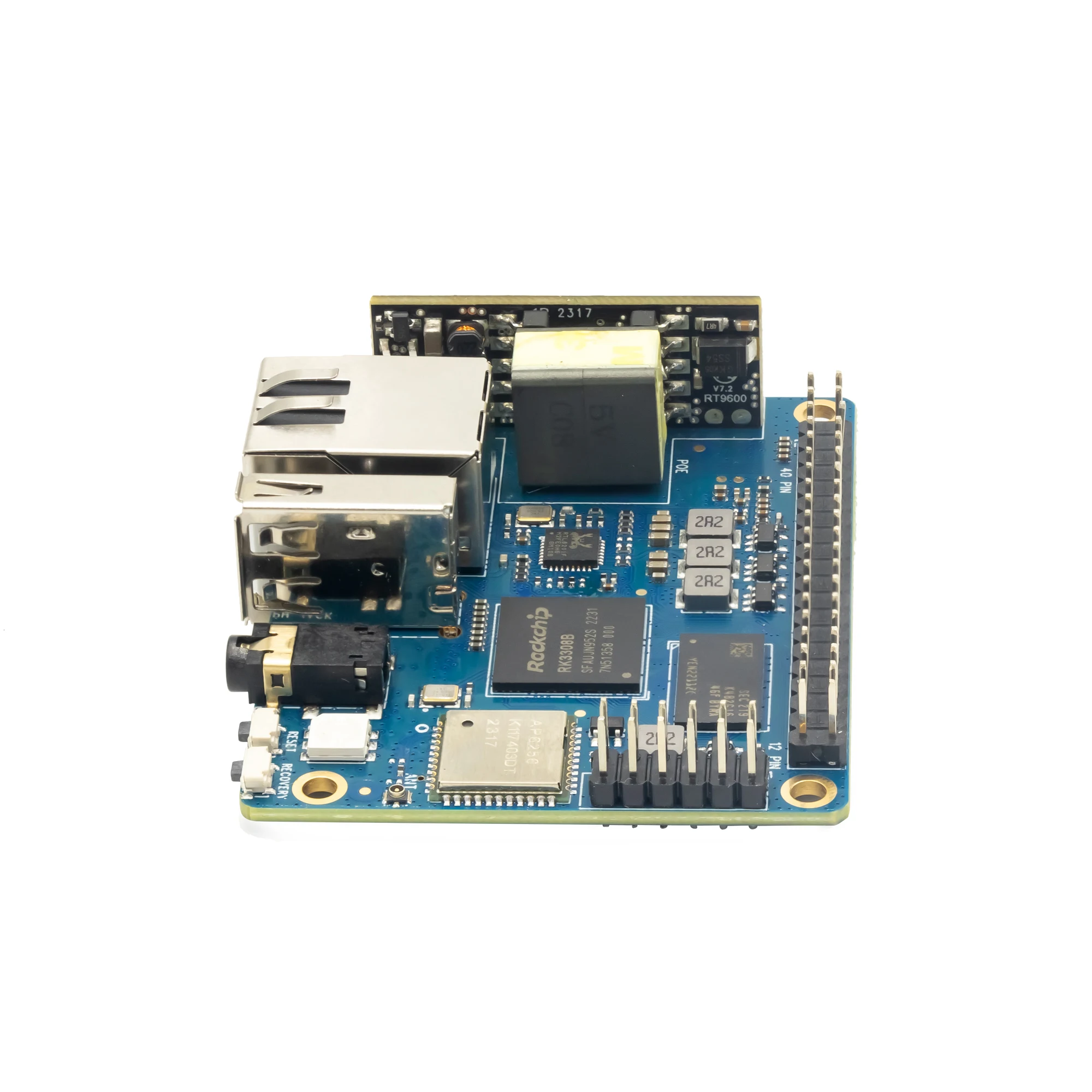 Banana Pi BPI-P2 PRO Rockchip RK3308 64 бит четырехъядерный кронштейн Cortex-A35 с модулем POE 512M DDR3 8G eMMC