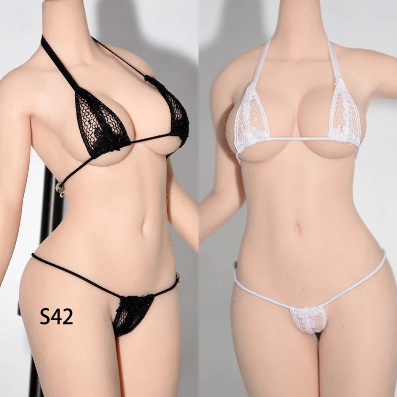 

Женское привлекательное Сетчатое бикини в виде солдата, 3 цвета, 1/6, бюстгальтер с тремя точками, кружевные стринги, нижнее белье, комплект из...