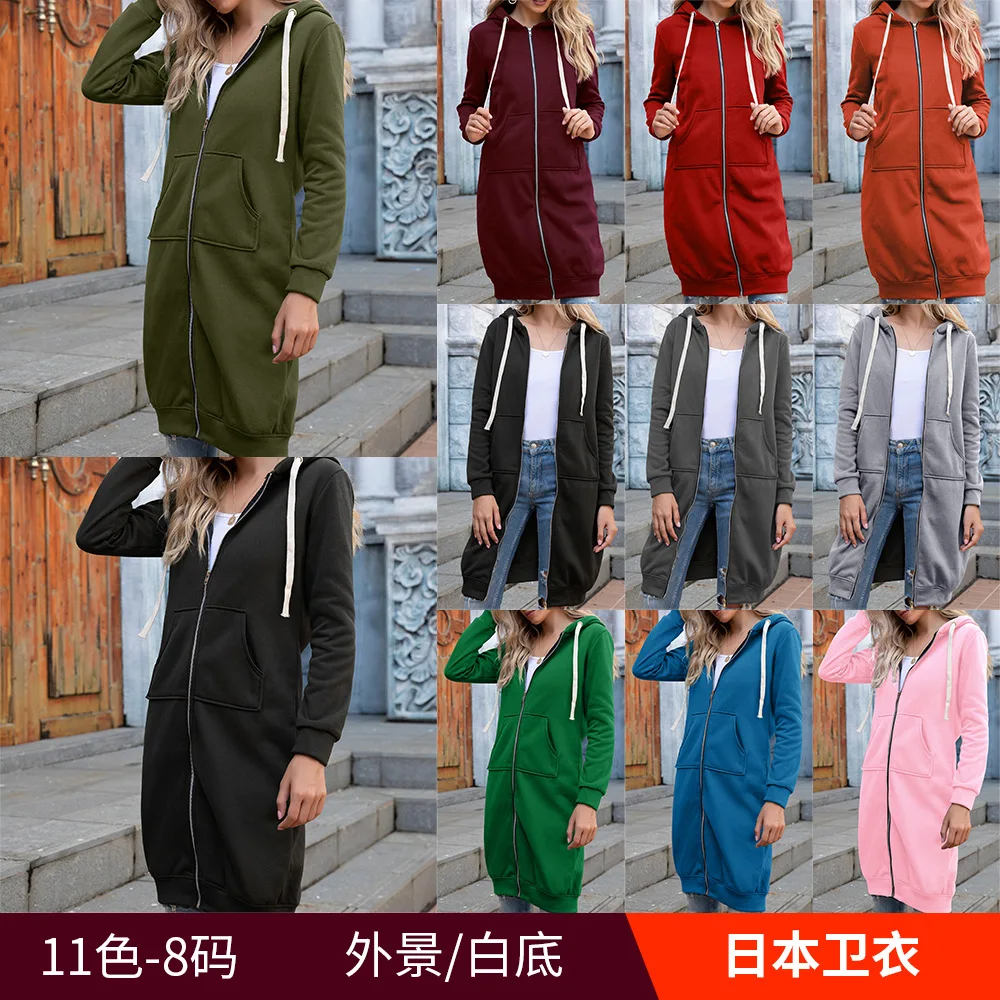 

ZOGAA Women's Autumn Winter Hoodies Leisure Loose Hooded Jackets Zipper Pockets Plus Size Sweatshirt Sports Dresses Outwear