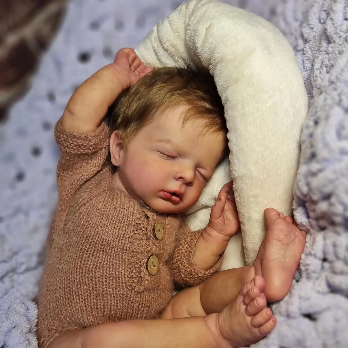 Реалистичная 20-дюймовая Виниловая Кукла Reborn NPK Soft Touch Sleeping Ручной Работы С