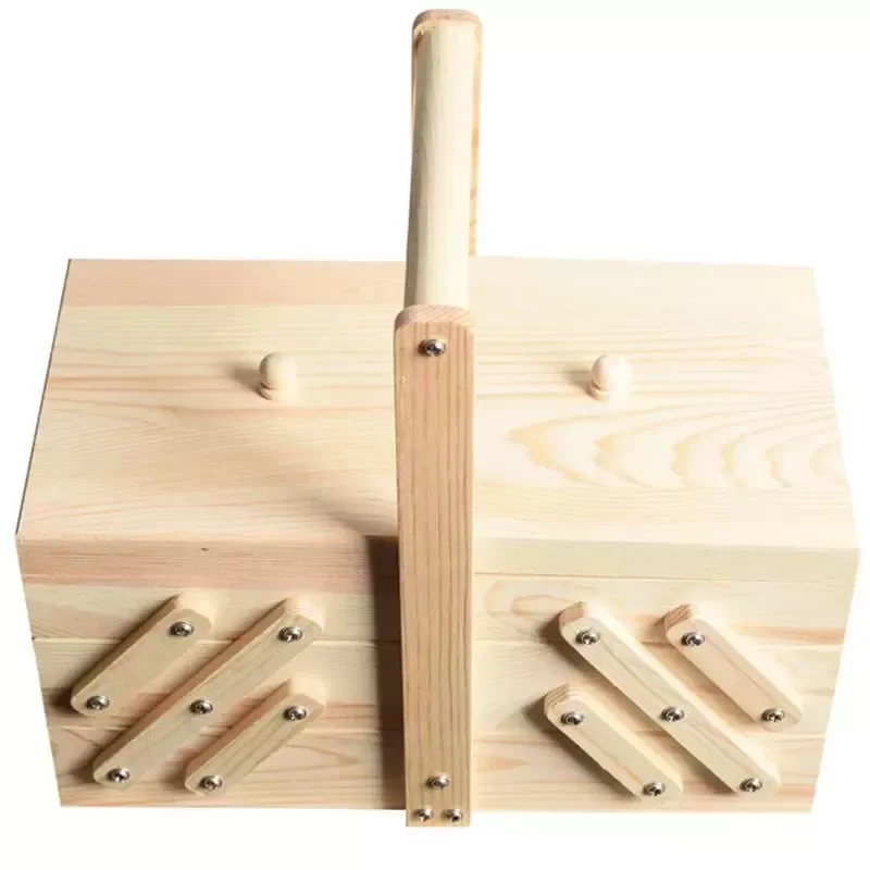 

Wooden Sewing Box Jewelry Storage Box Cosmetics Case Organizer For Home Office Jewelry Storage Box