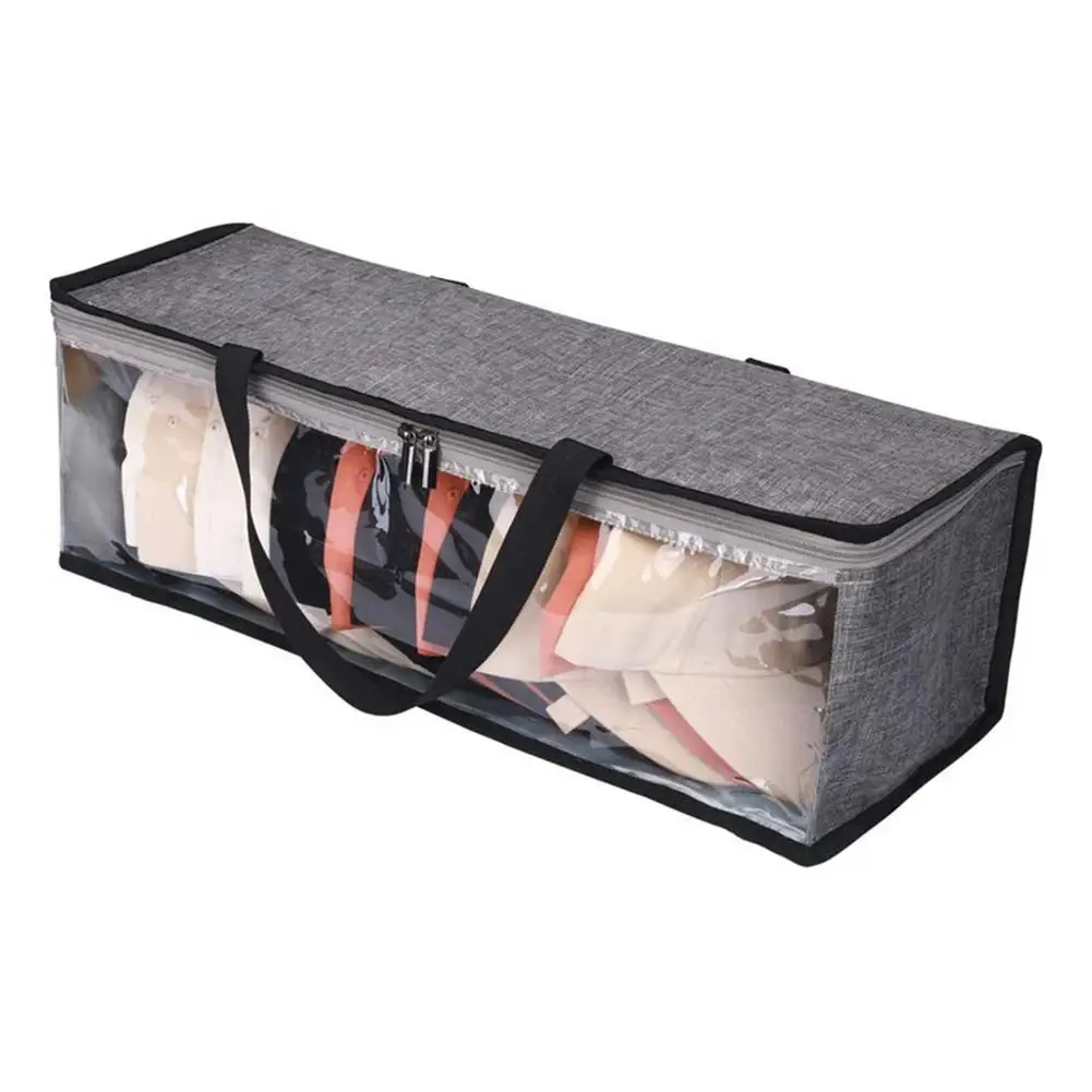 

Широкий органайзер для шляп, бейсболок с 2 прочными ручками, вешалка для шляп, держатель, серая кепка, Штабелируемая для дома и путешествий