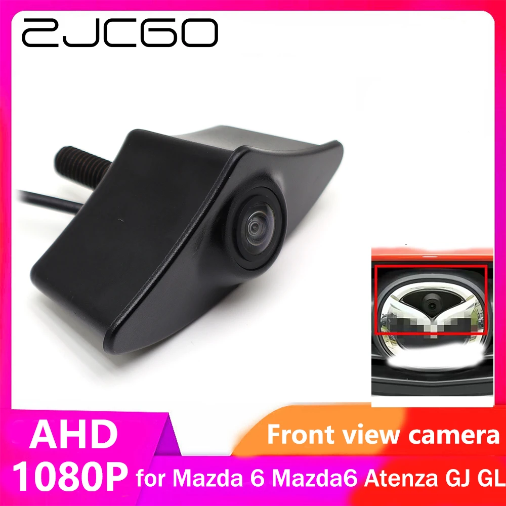 ZJCGO AHD CVBS 1080P 170 ° Автомобильный логотип парковочная камера переднего вида для Mazda 6