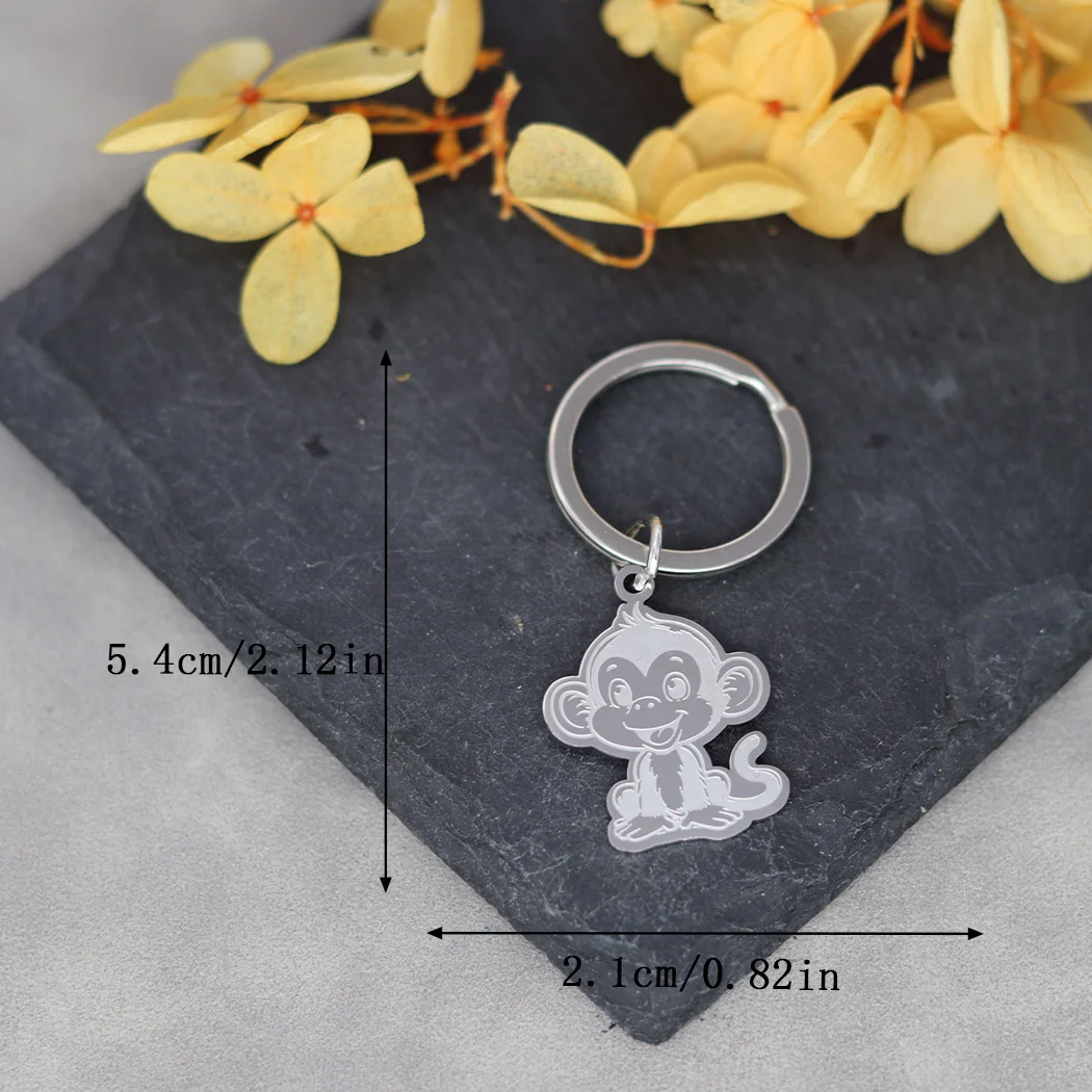 Брелок из нержавеющей стали с подвеской в виде животных