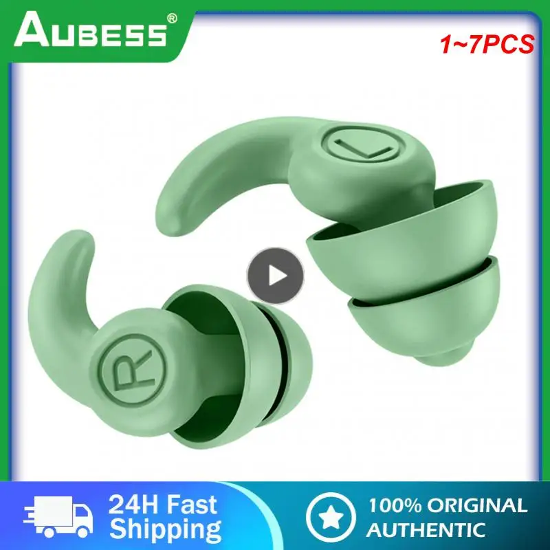 

1~7PCS Anti Noise Silicone Earplugs Waterproof Swimming Ear Plugs For Sleeping Diving Surf Soft Comfort Natation Swimming Ear
