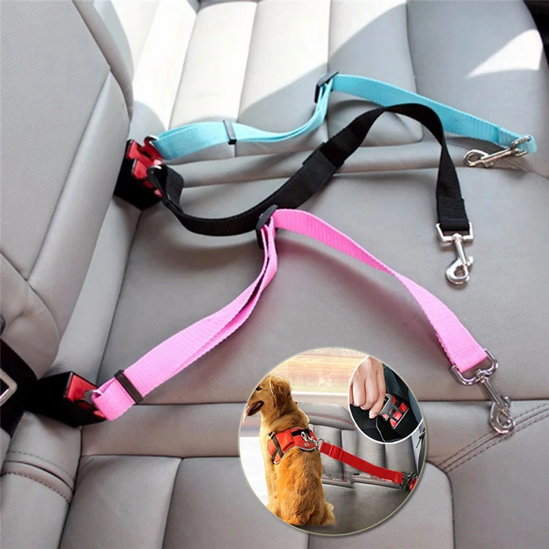 

Dog Cat Car Safety Belt Adjustable Leash Vehicle Seat Belt Magic Clip Pet Supplies Harness Safe Lever Traction Collar