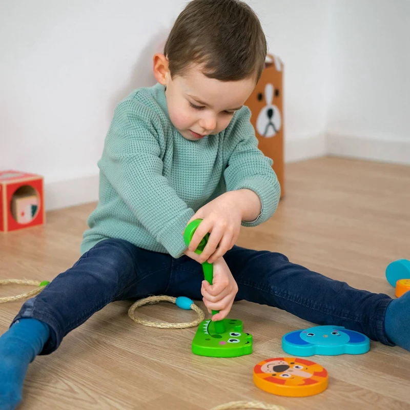 Cartoon Animal Throwing Ring Wooden Ferrule Game Animals Toss Kids/Children Toys Develo Motor Skills