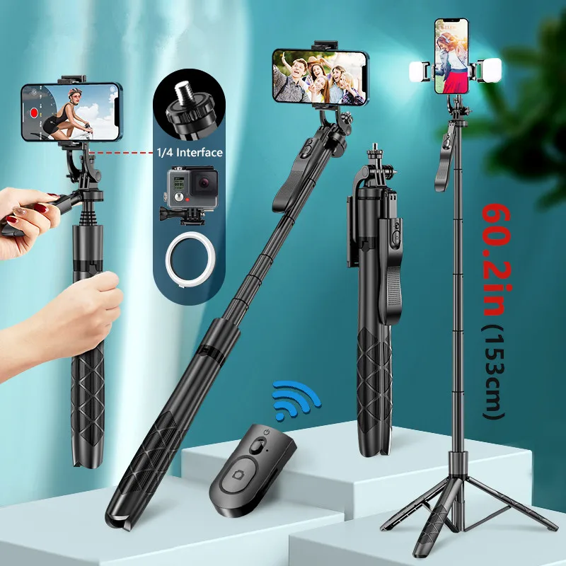 

L16 1530mm Wireless Selfie Stick Tripod Stand Foldable Monopod for Gopro Action Cameras Smartphones Balance Steady Shooting Live
