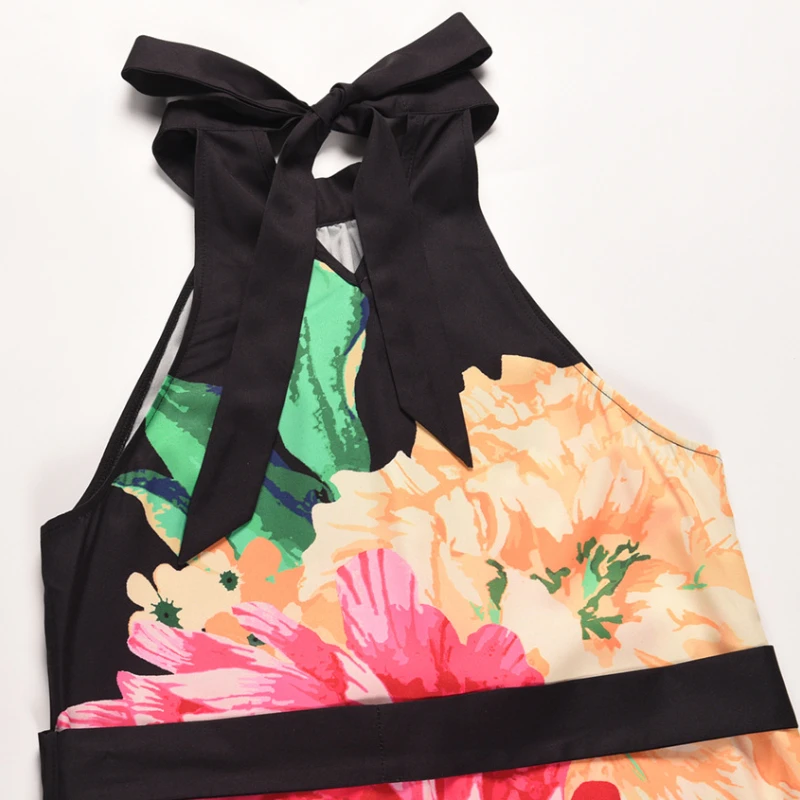 Женское летнее пляжное платье без рукавов Элегантное макси-платье с цветочным