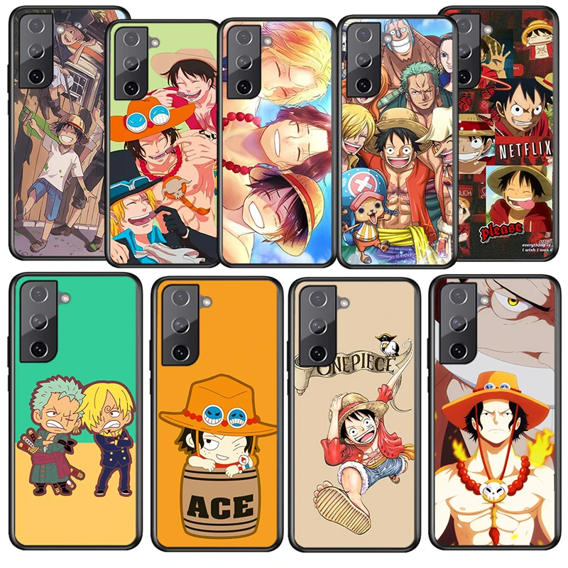 

Anime ONE PIECE Boys For Samsung Galaxy S22 S21 S20 Ultra Plus Pro S10 S9 S8 S7 4G 5G Soft Silicone Black Phone Case Funda Coque