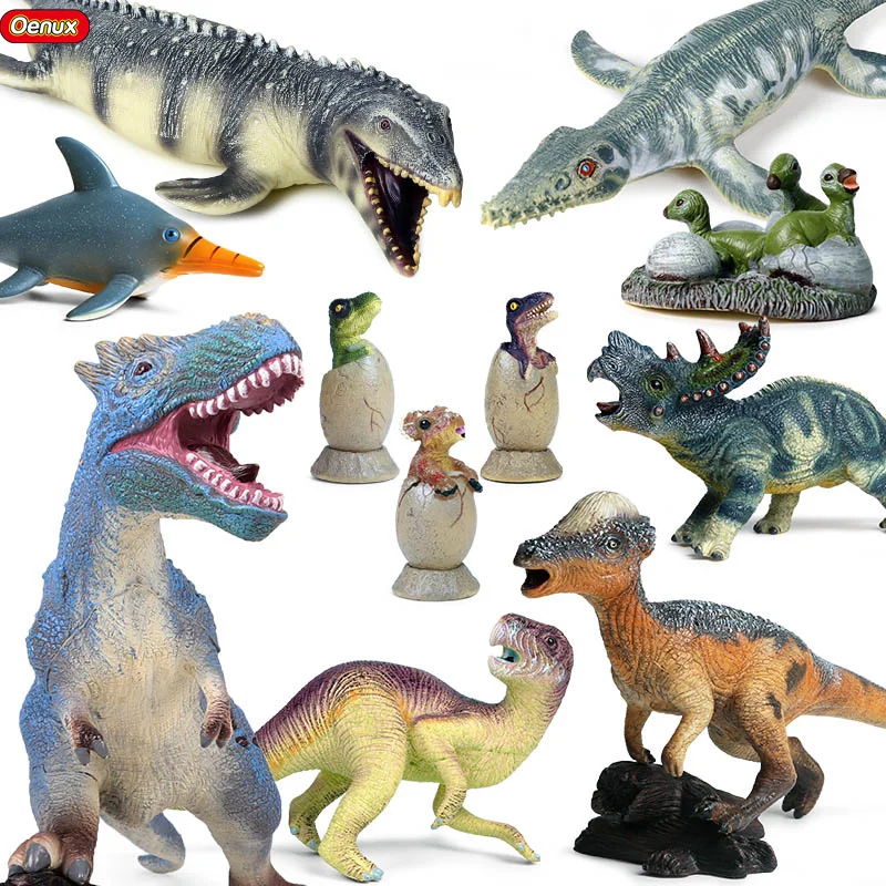 

Oenux New Savage Jurassic Carnotaurus T-Rex Action Figures Soft Vinyl PVC Dinosaur Animals World Model Collection Toy Kid Gift
