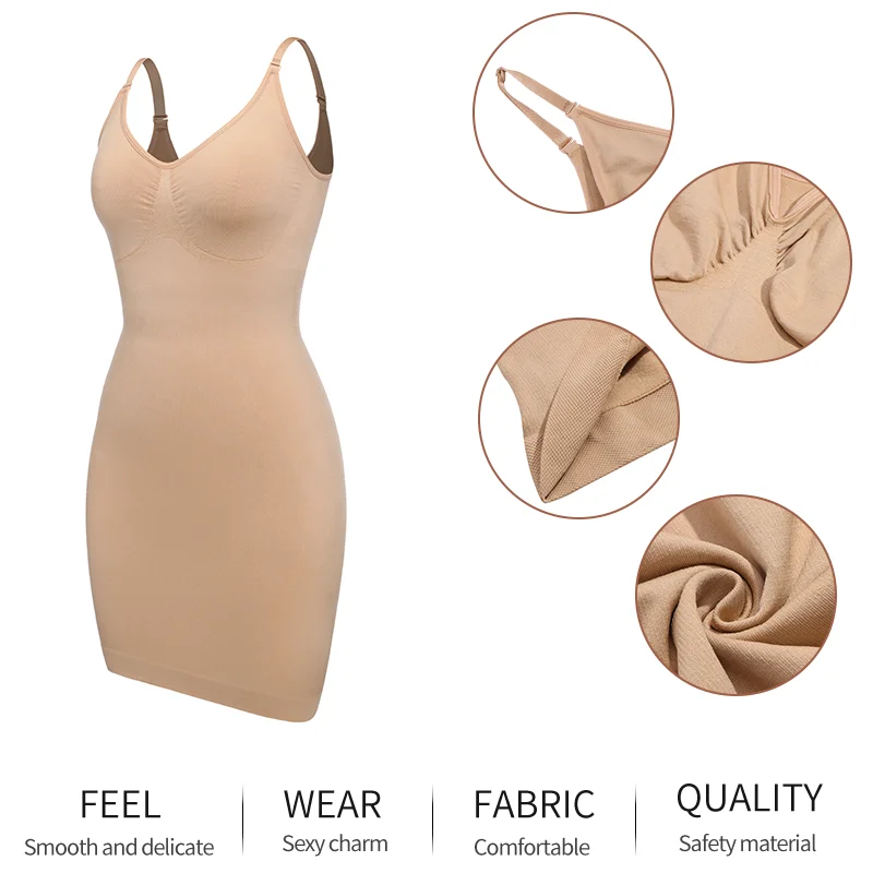 Women Slimming Full Slip Shaper MISS MOLY Sexy Deep V Neck Bodysuits Shapewear Waist Trainer Push Up Chest Underdress Shapewear