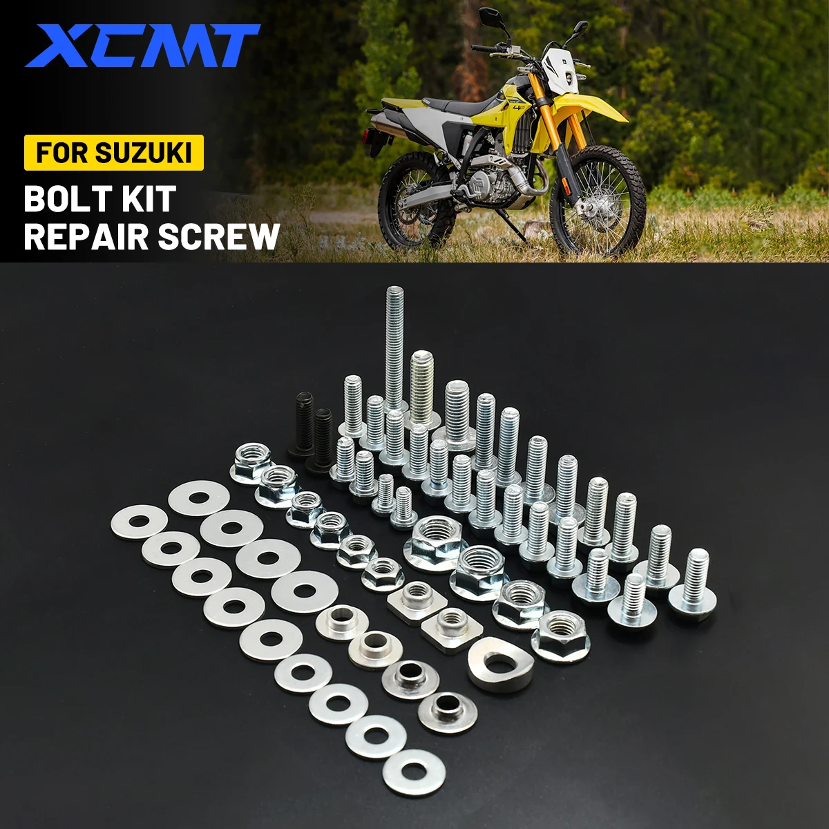 Фото Для SUZUKI RM RMZ RMX DRZ 80 85 125 150 250 300 450 грязевой велосипед, оборудование для ремонта болтов, спасательный ремонт, полный набор инструментов, крепеж №1