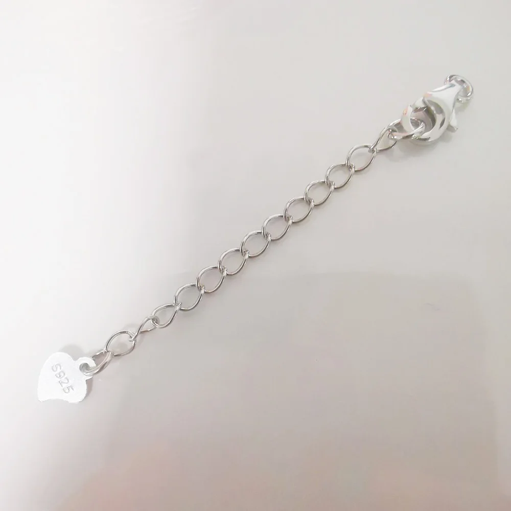 

Solid 925 Sterling Silver Lobster Trigger Clasp with Extender Chain Rhodium plated