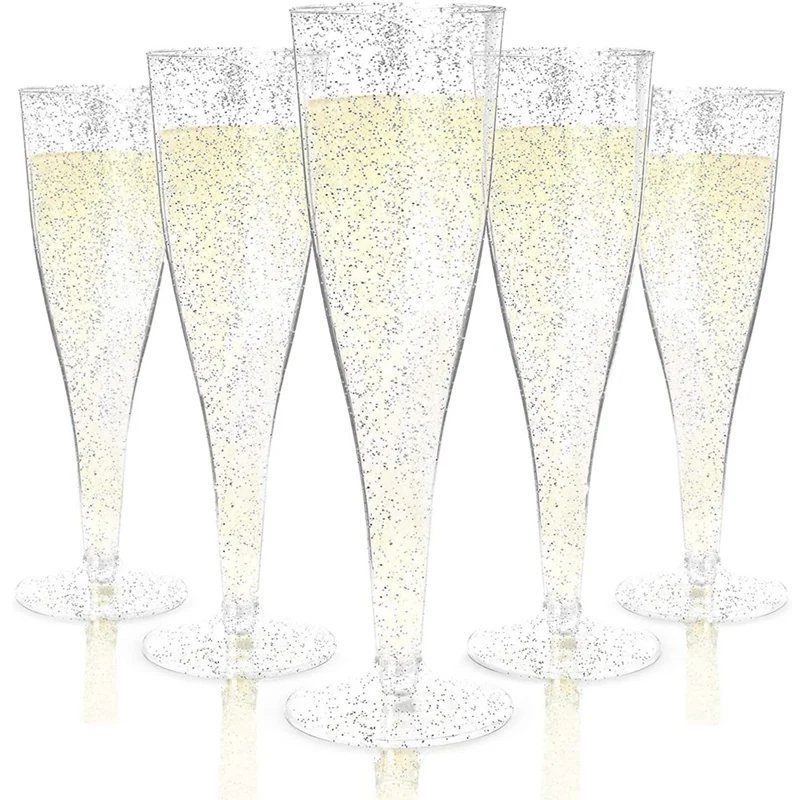 

Plastic Champagne Flutes Champagne Glasses Reusable Stemmed Party Wine Cups For Garden Party