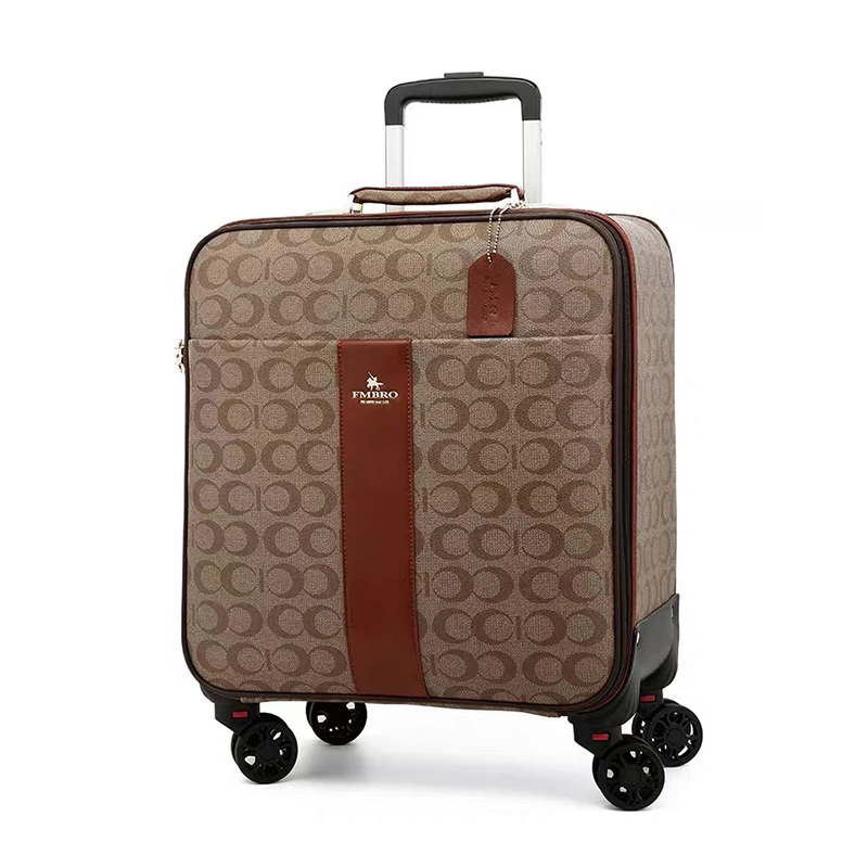 20 Inch Leather luggage set Carry-On travel Suitcase Set With Handbag Men's Luxury Trolley Case Ladies Fashion Rolling Luggage