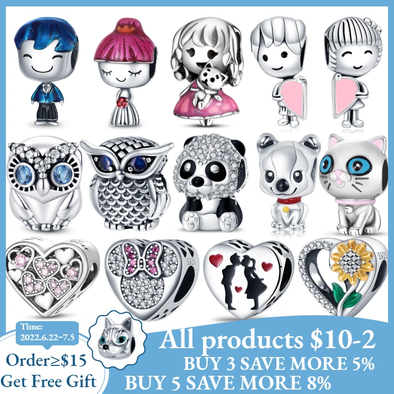 

Hot Sale 925 Sterling Silver Walli Robot Charms Beads Fit Original Pandora Bracelet Bangle For Women Jewelry Gift