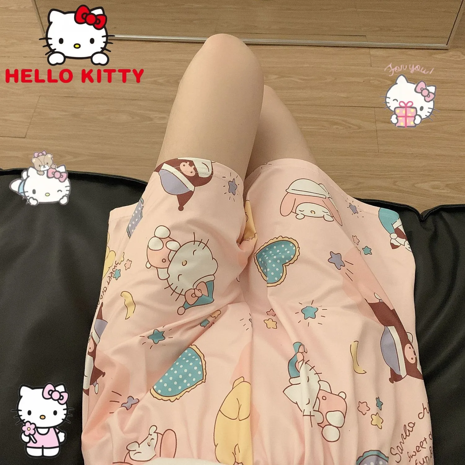 

Летние шорты Hellokitty полако, милые пижамные штаны с героями мультфильмов японской Девушки, милые домашние шорты, милая одежда Ins