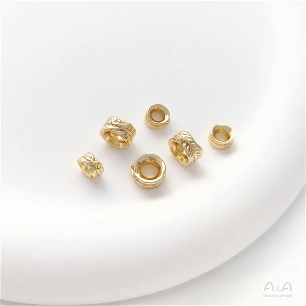 14-каратное золотое листья с большим отверстием перья-разделители бусины браслет