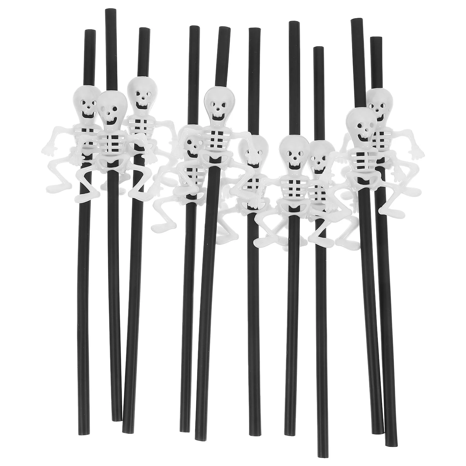10 шт. прямые соломинки нежный белый дизайн черепа декор стола соломинка для питья