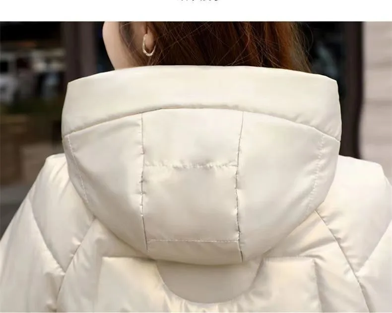 XL-5XL New Middle Aged Women's Winter Coat Thickened Cotton Padded Medium Length Jacket Warm Mother Hooded Down Wadded Parkas