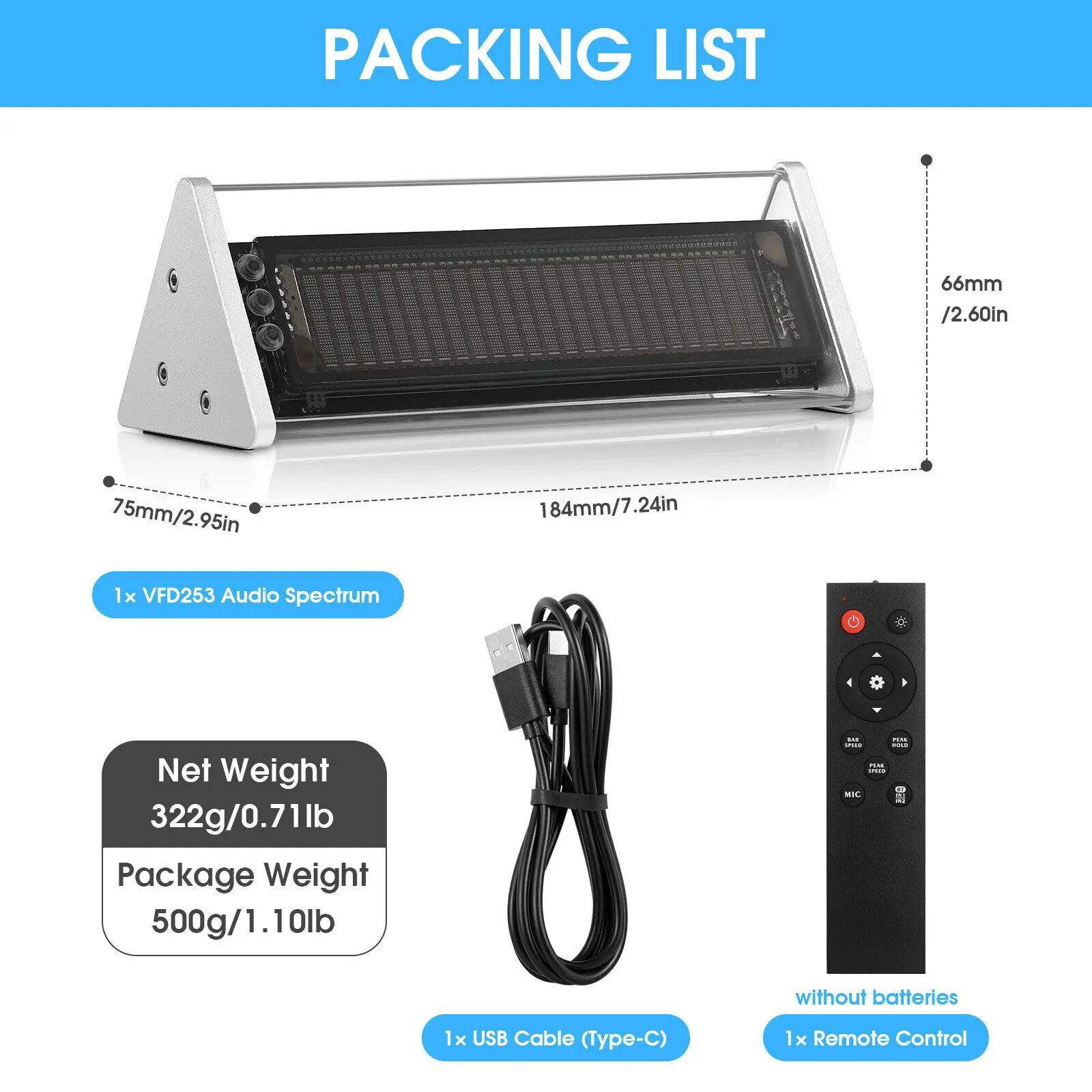 Ретро-часы с дисплеем VFD + музыкальный спектрометр приемник Bluetooth 5 0 2-канальный