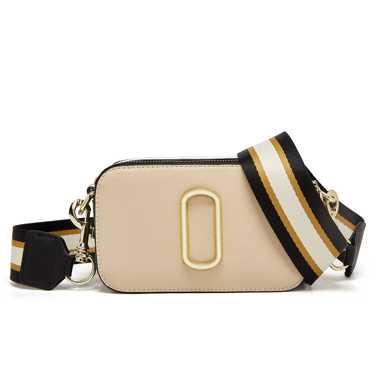 

2021 New Texture Women Bag M Wide Shoulder Belt J Fashion Color Matching Camera Bag Women's Single Shoulder Bag Slung Bag