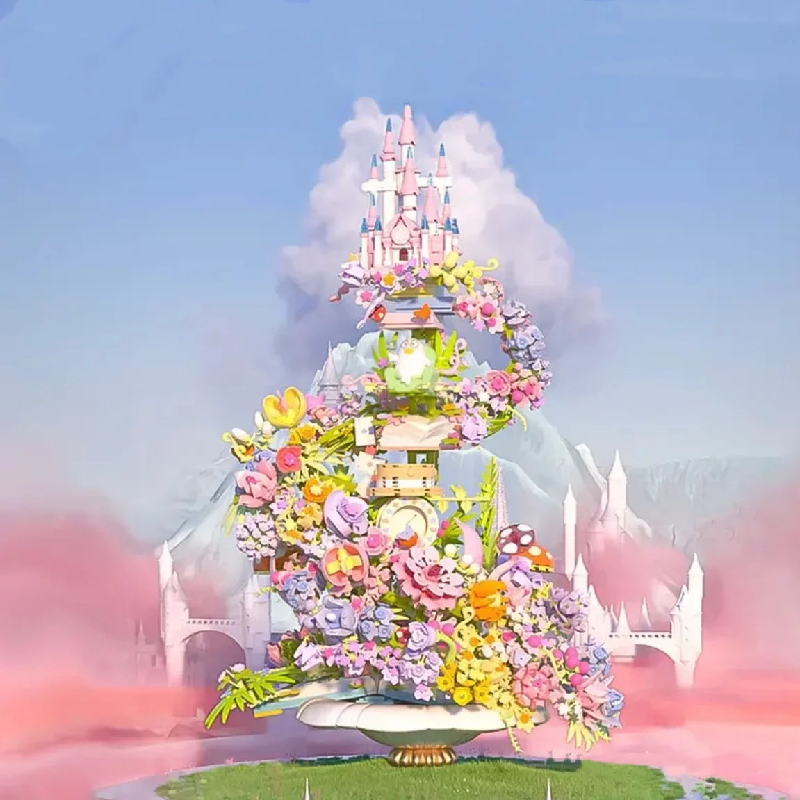 

3060PCS Blocks Flowers Castle Building Dreamy Duck Cartoon Architecture Waterfall Light DIY Bricks Toy for Kid Girls Adult Gift
