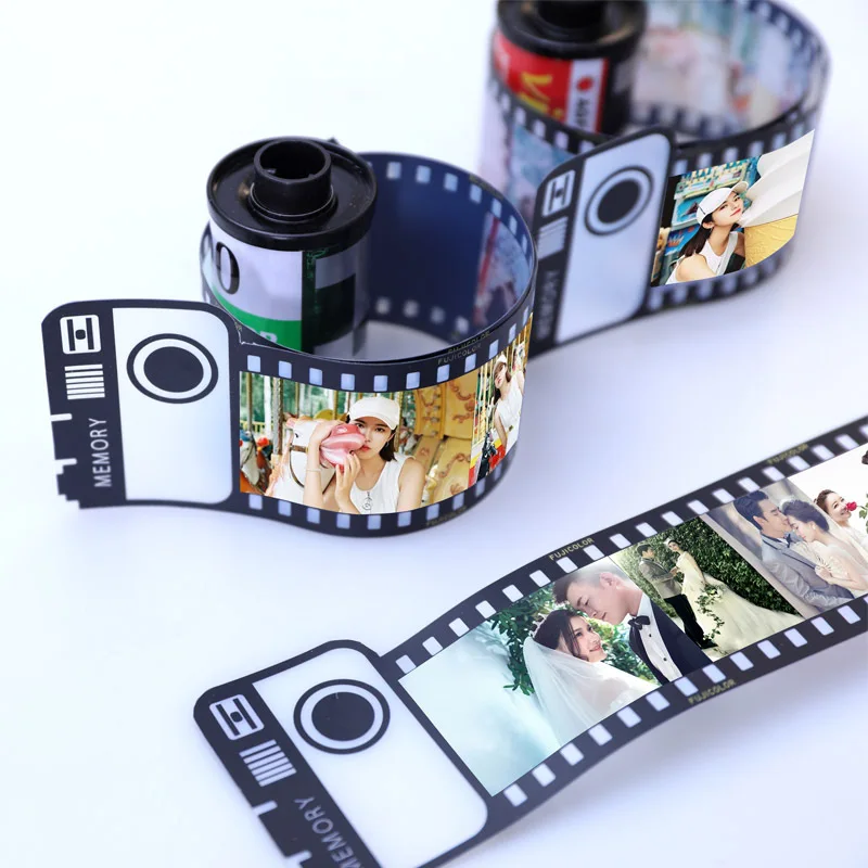 

5-15 Pcs Photos Custom Film Roll Keychain Couple Gifts Photos Text Albums Memory Film Keyrings DIY Personalized Keychains Couple