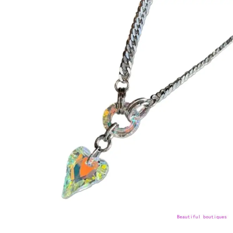 Красочное колье-чокер в форме сердца регулируемая длина шейная цепочка стильные