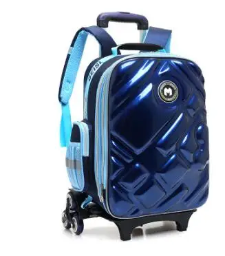 

3D Сумка-тележка для мальчиков с колесами для школы, Детская сумка на колесах, Детская сумка для путешествий с 6 колесами
