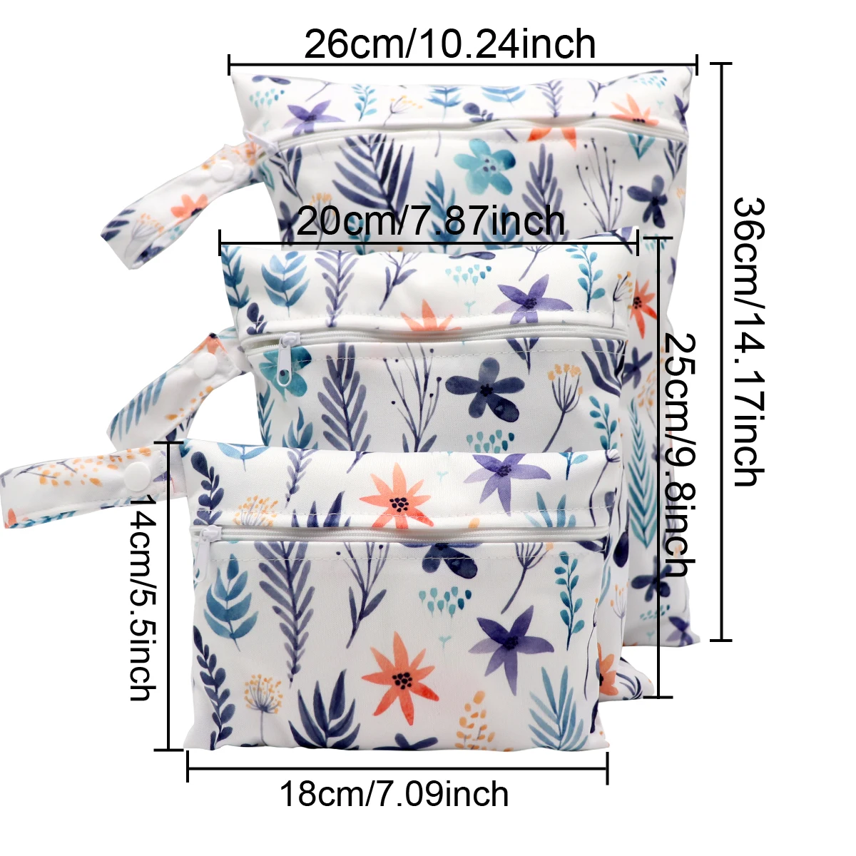 3 шт. влагонепроницаемые сухие мешки для подгузников