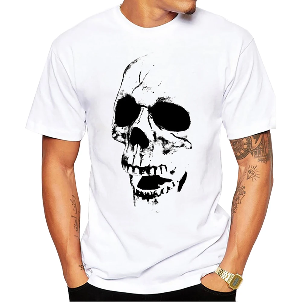 

Мужская футболка с принтом в виде черепа