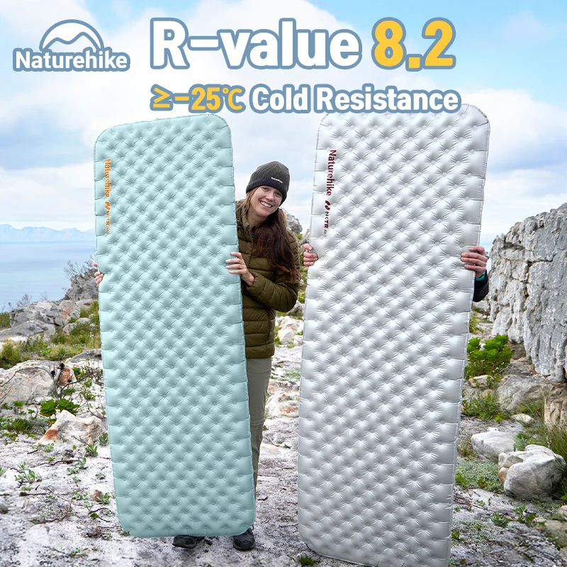 Фото Надувной матрас Naturehike R8.2 для кемпинга, зимний, теплый, сверхлегкий, односпальный, для путешествий и походов, до -25°C. ℃ №1
